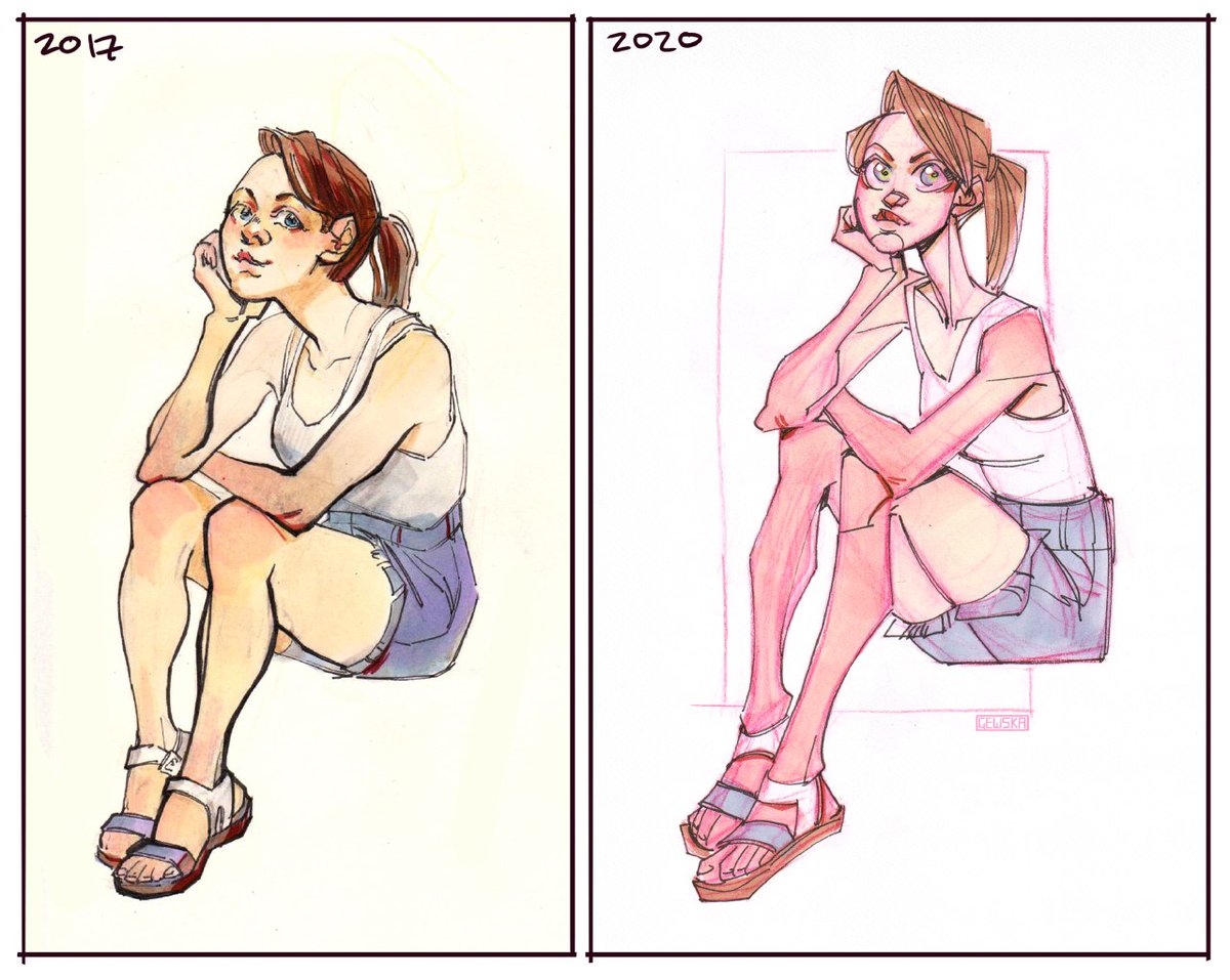 I like redrawing old drawings because I run out of ideas very fast :') 