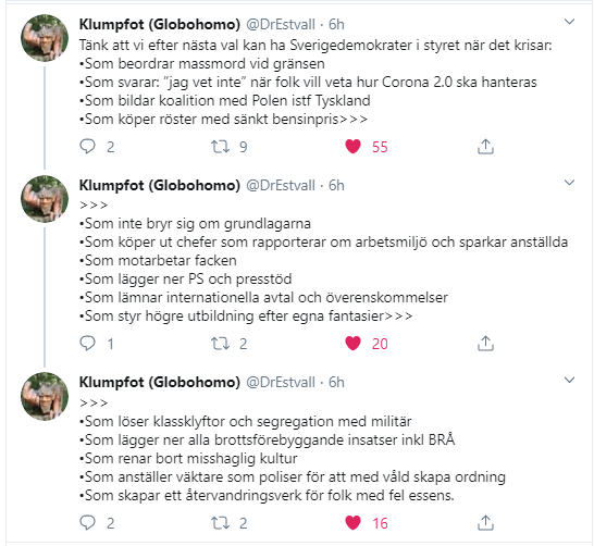 Ok för er som antingen har blockat eller blivit blockade av <a href="/DrEstvall/">Arg svensk skattebetalare</a>. Varsågoda.