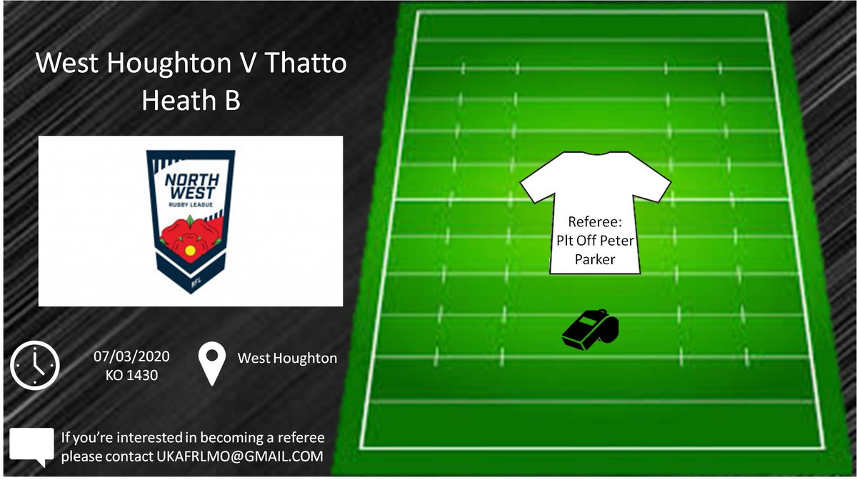ukafrlmo's tweet photo. Congratulations to Plt Off Peter Parker on his recent appointment to a NWML Fixture between West Houghton and Thatto Heath. #UKAFRL #UKAFRLMO #RFL https://t.co/AUjIfd6Jjy