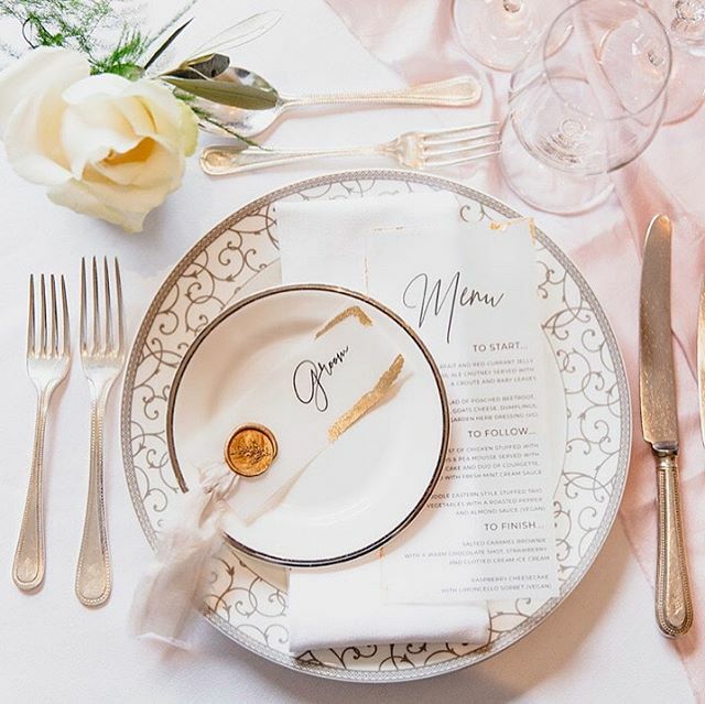 Vellum menu and place card with gold leaf edging.. just a slight swoon at this table setting at @fshampshireevents .
.
Photo by @angelawardbrown 
Planning @thehampshireweddingclub 
Silk, stationery &amp; styling <a href="/beyondv/">beyondx</a> ift.tt/2VGXiUt