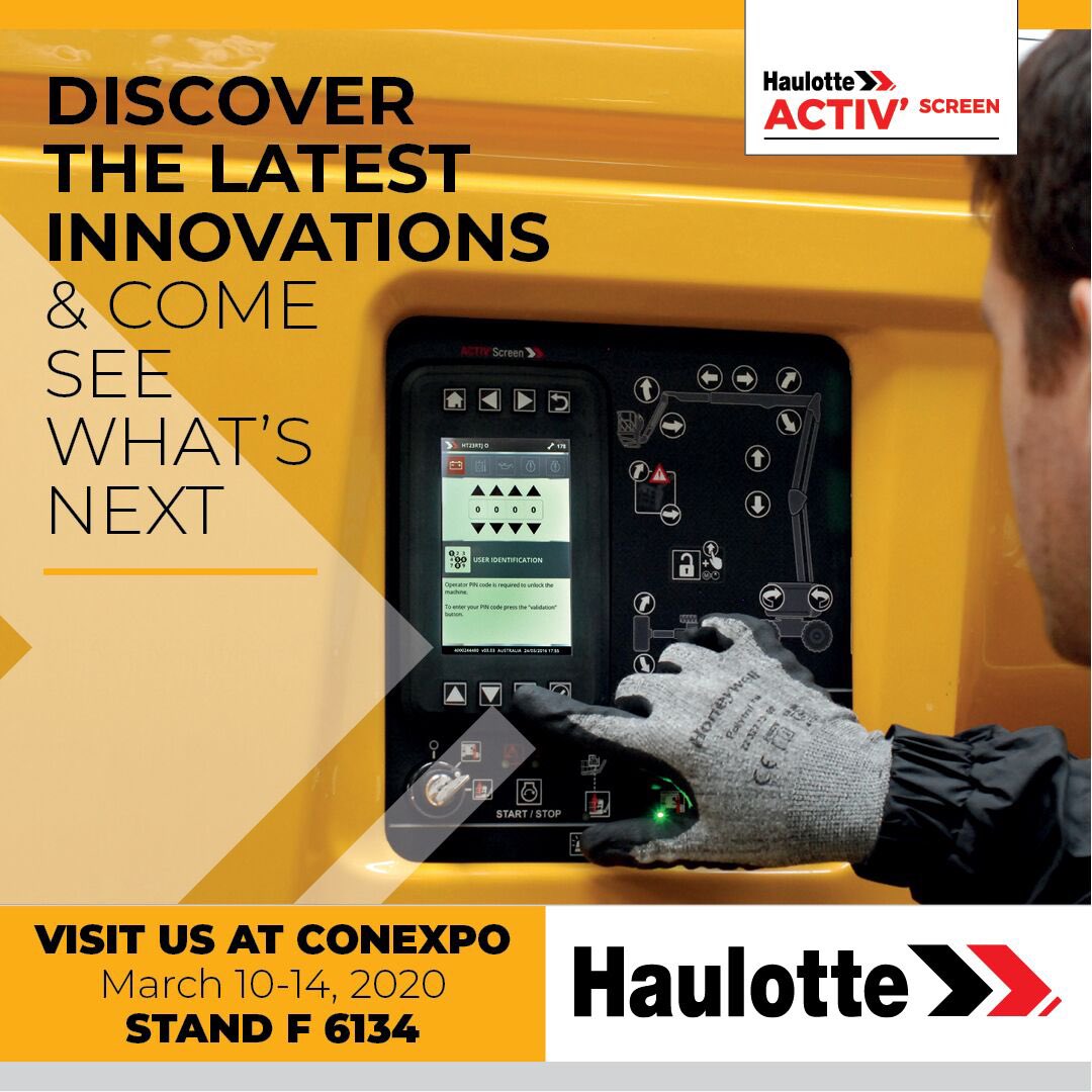 HaulotteUS's tweet photo. Stop by the Haulotte booth F-6134 in the Festival Lot at #ConExpo2020 to learn about all our latest innovations! https://t.co/QS5ufFRprS