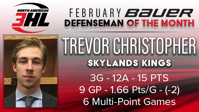 #NA3HL <a href="/BauerHockey/">BAUER Hockey</a> Defenseman of the Month for February 2020: Trevor Christopher, <a href="/SkylandsNJ/">Skylands Ice World</a> na3hl.com/news/story.cfm…