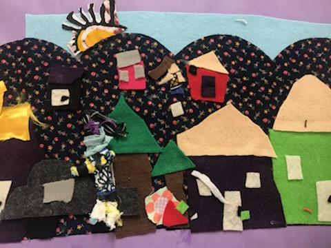 PS274K's tweet photo. PS274 proudly display their artwork following a 10 week residency with Brooklyn Arts Council. At the culminating celebration students were invited to share and discuss their study of Egyptian hieroglyphics and Peruvian arpilleras.  
@BKNorthNYCDOE
@D32Bushwick  
@ExecSuptKWatts https://t.co/gzMs6pAlTy