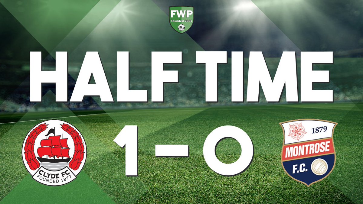 FWPMontrose's tweet photo. HALF-TIME: @FWPClyde 1-0 @FWPMontrose https://t.co/H0kn8h3xV3 https://t.co/tjtbf2d3aZ