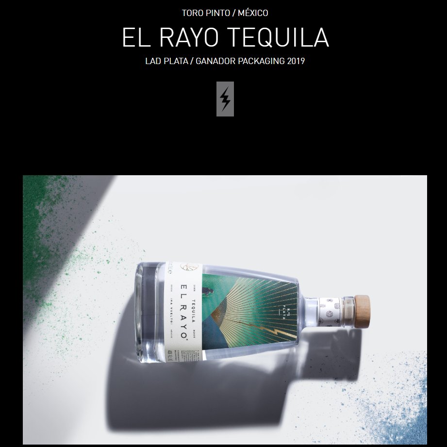 ToroPinto's tweet photo. We are very happy and thankful with @LatinAmerDesign for awarding us the Silver LAD in the packaging category 2019 for our work made for @elrayotequila . A tequila brand in London that aims to change tequila’s perception in Europe.

https://t.co/ZCUhrF9iVb https://t.co/7aWayBJKXB