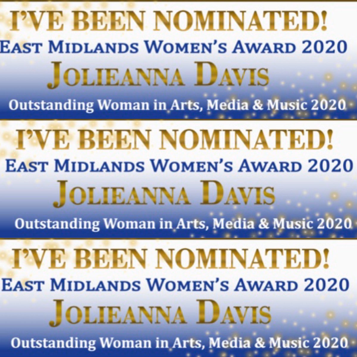 MrsUKB1's tweet photo. This!! #WOW #eastmidlandswomensaward #ivebeennominated #womenempowerment #music #singer #jolieanna https://t.co/YULedzWv74