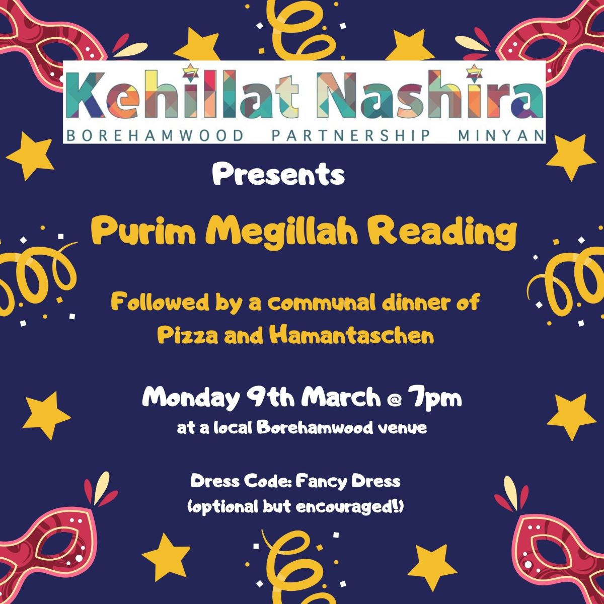 BwdPartnership's tweet photo. Purim is fast approaching, so is our next Shabbat Service! - https://t.co/HsEKFKwSWJ https://t.co/l3w6NZGb0T