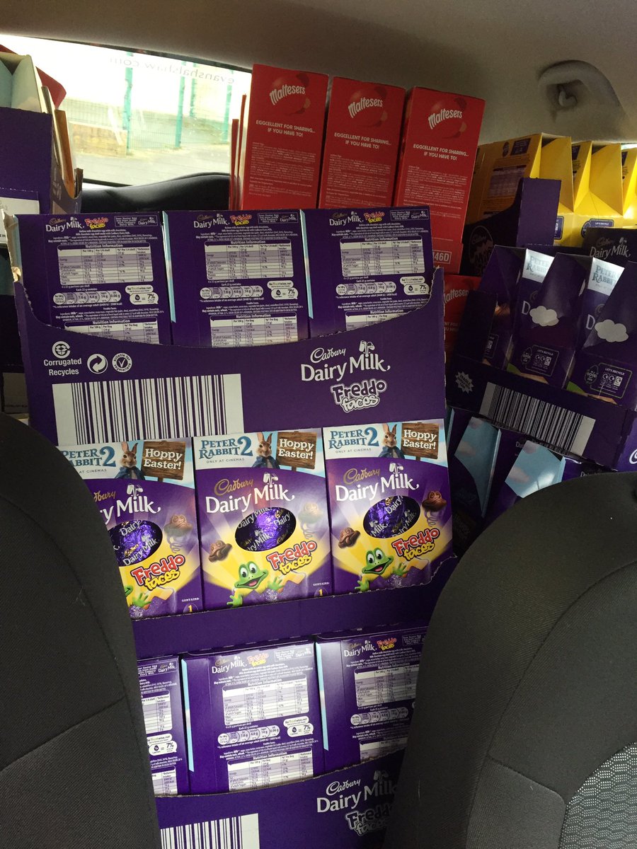 mrsbrownbhps's tweet photo. How many Easter eggs can you fit in the back of a corsa? π€£π€£ Thanks to Ryan @Tesco Norham Road for your help. All bought, ready for the Easter disco @BattleHillPS #pta #easterdisco https://t.co/lR8ih8vPsf