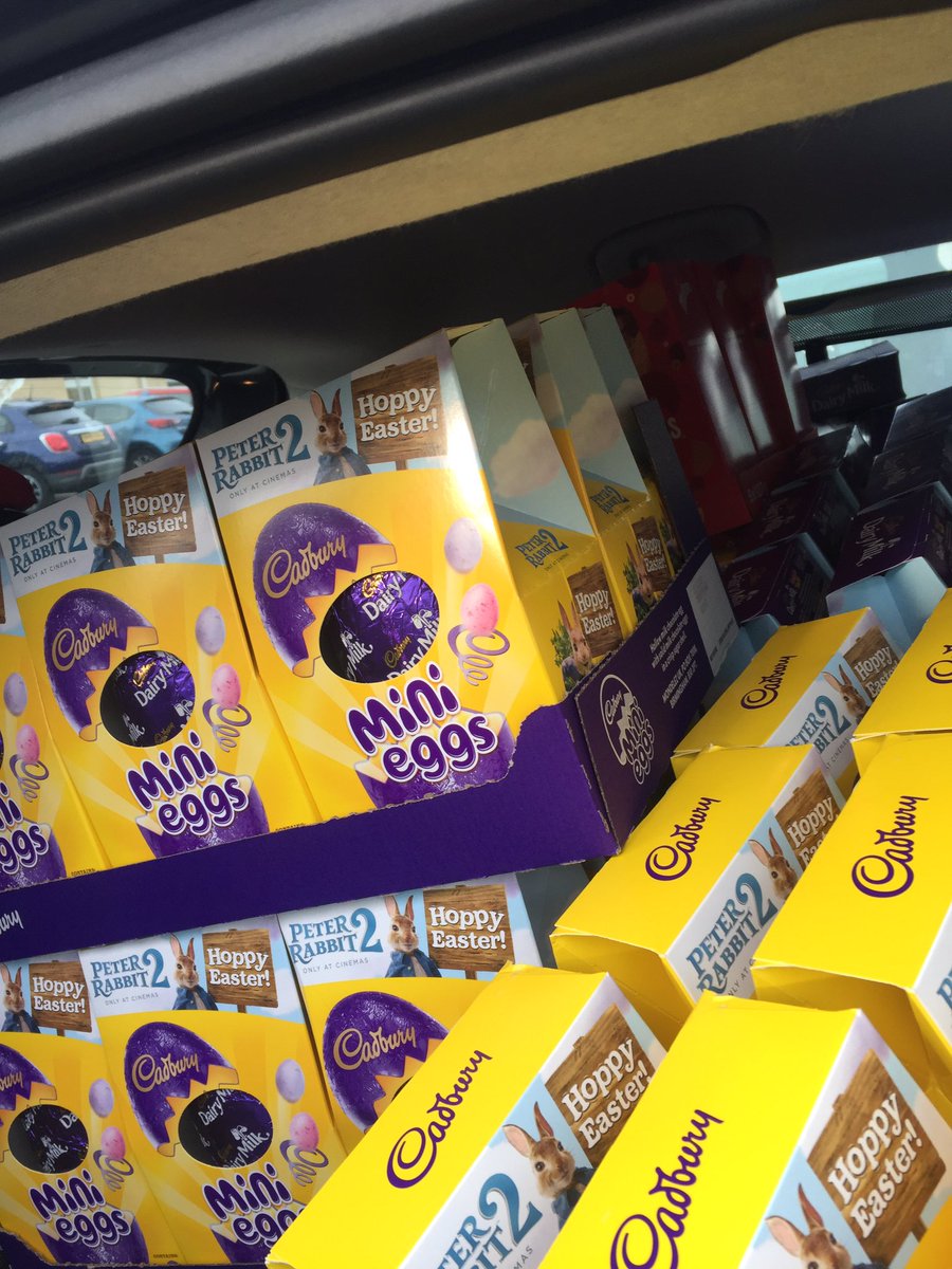 mrsbrownbhps's tweet photo. How many Easter eggs can you fit in the back of a corsa? π€£π€£ Thanks to Ryan @Tesco Norham Road for your help. All bought, ready for the Easter disco @BattleHillPS #pta #easterdisco https://t.co/lR8ih8vPsf