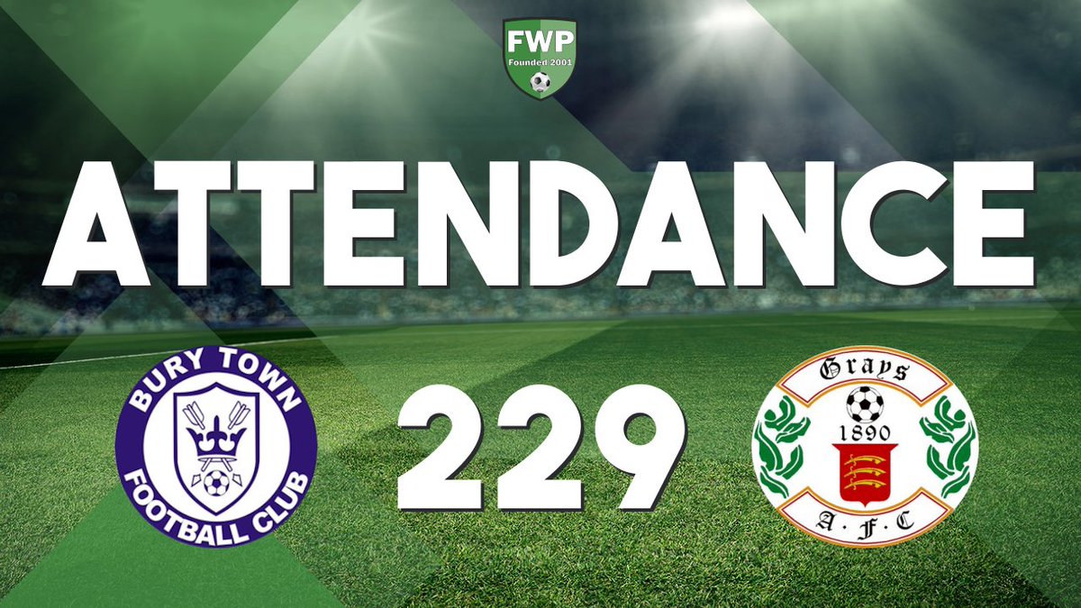 FWPBuryTown's tweet photo. ATTENDANCE: @FWPBuryTown v @FWPGraysAth - 229 https://t.co/a3wTmkEDCf https://t.co/tsiPRfe0GN