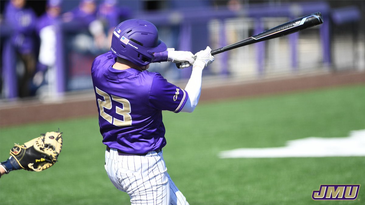 JMUBaseball's tweet photo. ICYMI: On Sunday in JMU’s 16-2 win over Rider, Michael Morgan became the first JMU player since Adam Sisk in 2017 to score four times in a game!

#GoDukes https://t.co/cqXW12cNiW