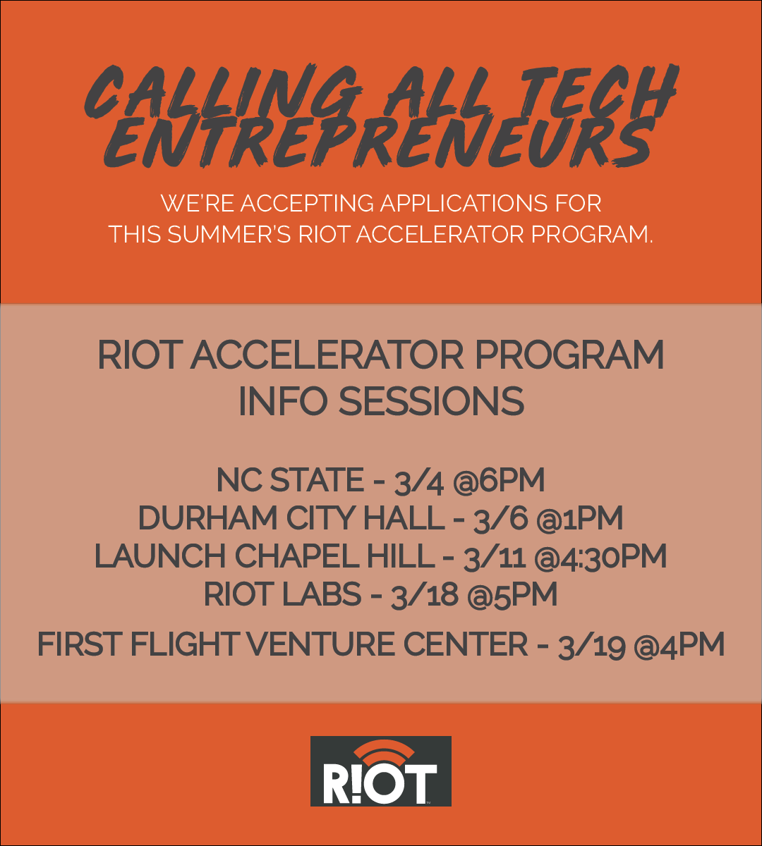 RIoTonSocial's tweet photo. #ENTREPRENEURS - RIoT is now accepting applications for the Summer Cohort of the RIoT Accelerator Program!

Ready to learn more?

Don't miss our info sessions: https://t.co/xZrwrgtRS8

#RIoT #IoT #techstartup #IoTStartup #accelerator #startupaccelerator #RIoTAccleratorProgram https://t.co/A41Q7I7RWU