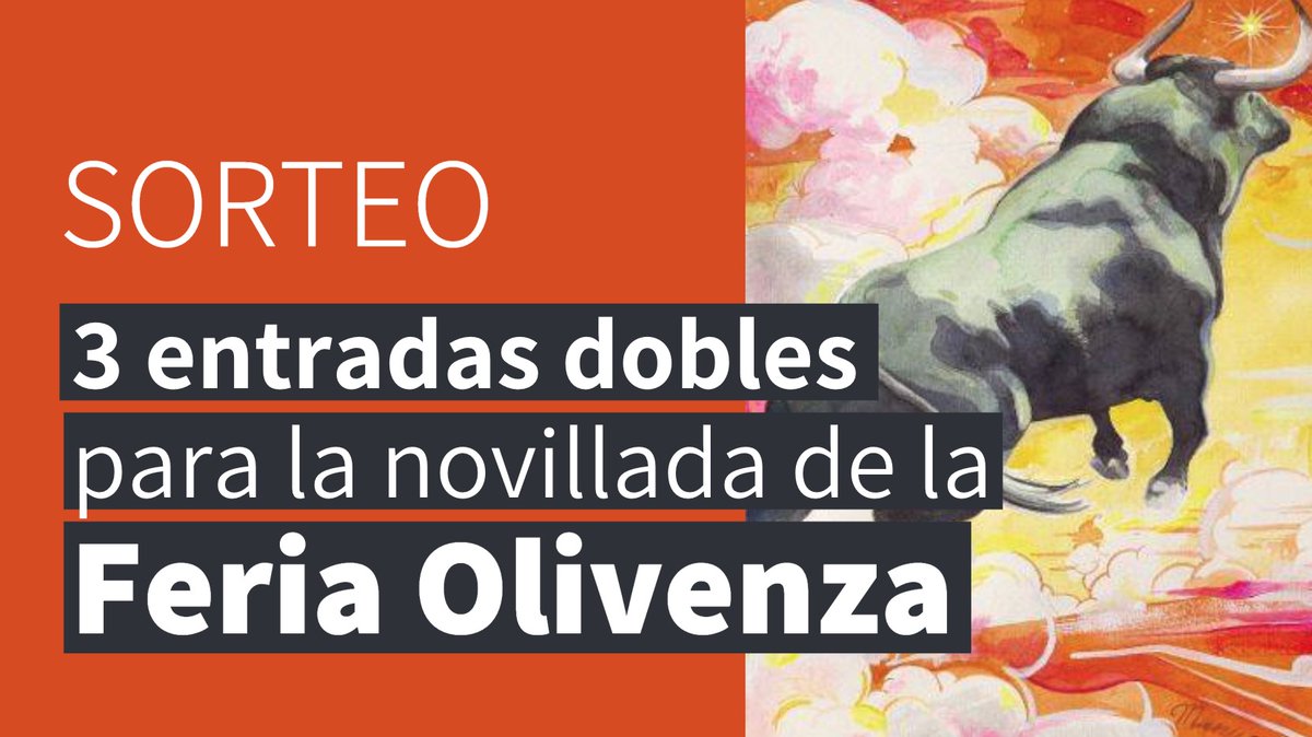tierratorosCEX's tweet image. ¡La Feria de Olivenza ya está aquí! Y lo queremos celebrar contigo😃 ¡Participa!

1️⃣ Síguenos en Twitter
2️⃣ Haz RT a este tweet 

👌 Ten a mano tu móvil porque si resultas ganador, tendrás que pasarnos tus datos.

Bases legales: bit.ly/32T3D0L

#TorosOlivenzaCEX