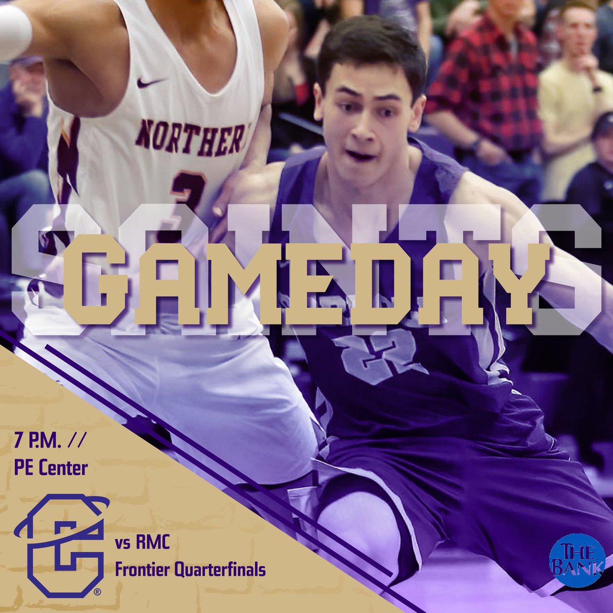 Saints fans, March is here and so are the playoffs! Join us at the PE Center tonight at 7 to cheer on your Fighting Saints as they take on the Battlin’ Bears in the Frontier Conference quarterfinals!