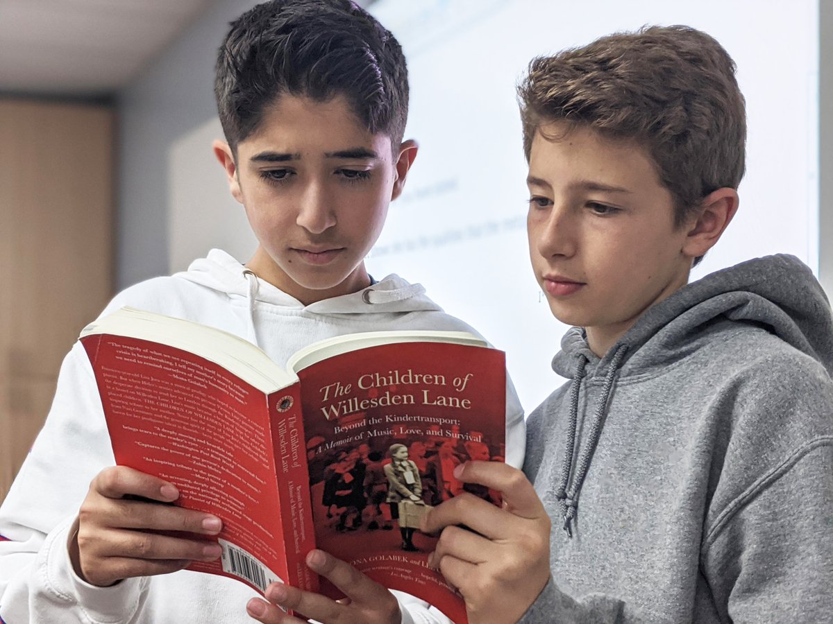 As part of the sixth grade Holocaust curriculum, students are reading a non-fiction book about a young woman's journey on the Kindertransport. The themes of music, survival, and hope are inspirational.