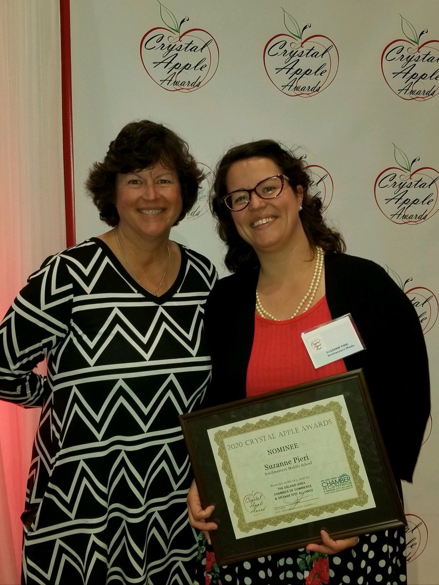mrspieri's tweet photo. I felt honored today to be recognized today as a Crystal Apple nominee 🍎 Thanks @DeLandChamber for taking the time to make this teacher feel special! @inspiredAP @Smsvcs1 https://t.co/xJCAhKkd1b