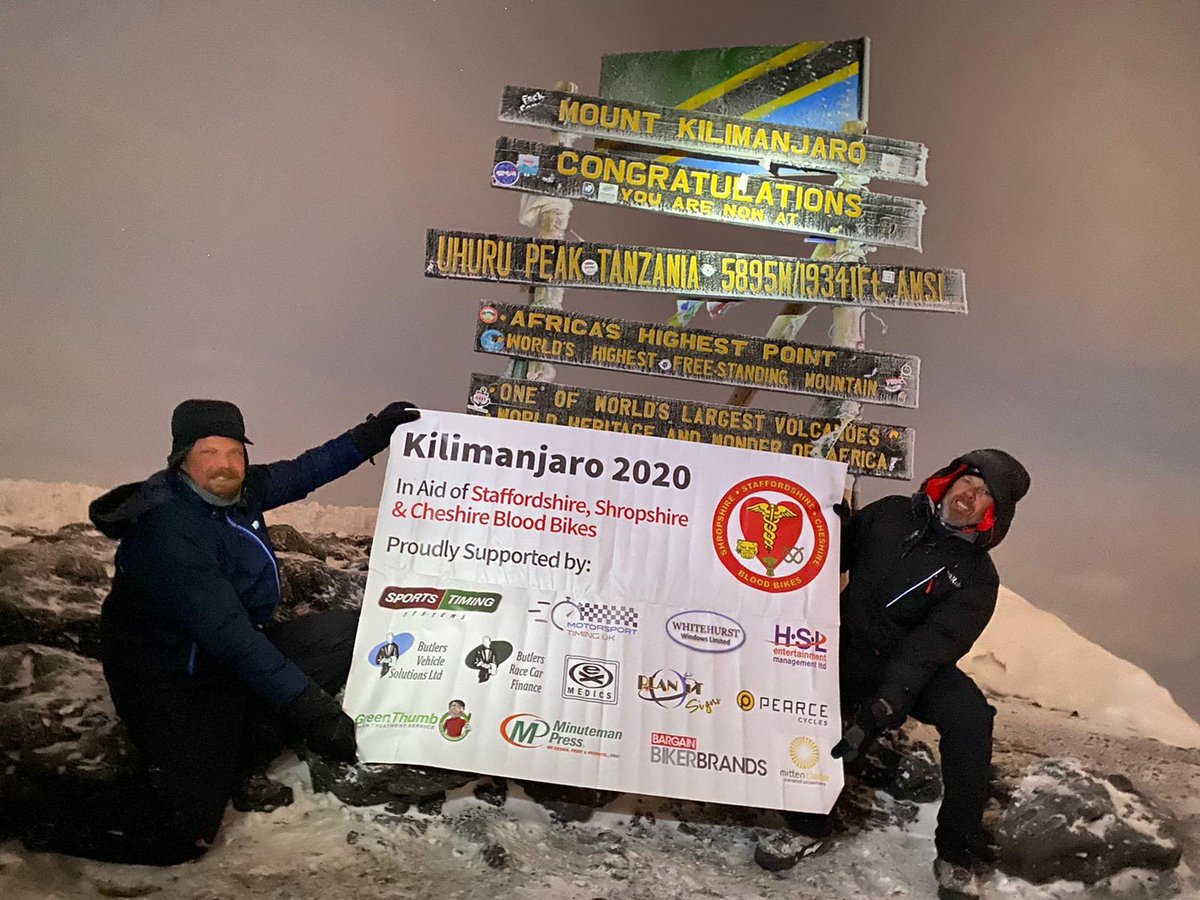 Big congratulations to David J ⁦@Sports_Timing⁩ for successfully climbing Mount Kilimanjaro for blood bikes charity. Now time to stop having fun, get back to the UK 🇬🇧 ready for ⁦@BritKartChamps⁩ ⁦@TVKCpfi⁩ #karting