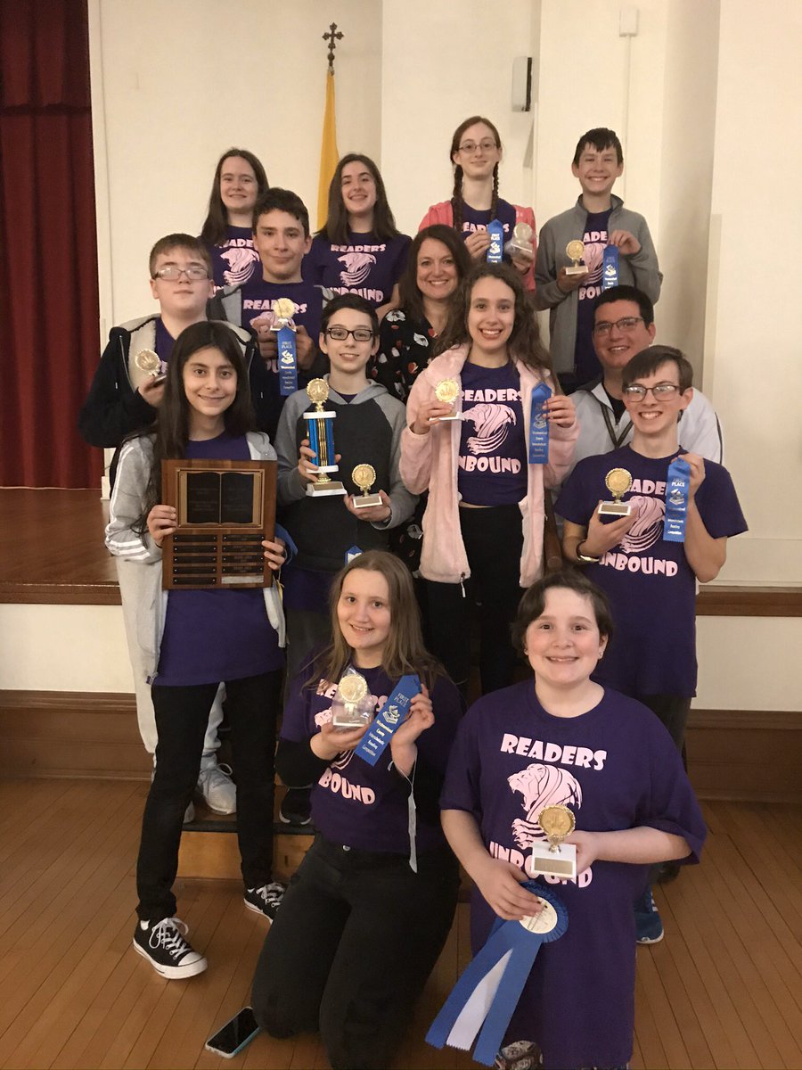 Gsmsbooksrus's tweet photo. So proud of the GSMS Readers Unbound team for winning WIRC today! They finished 1st out of 33 area teams 🥇📚 https://t.co/m1vKouQ52C