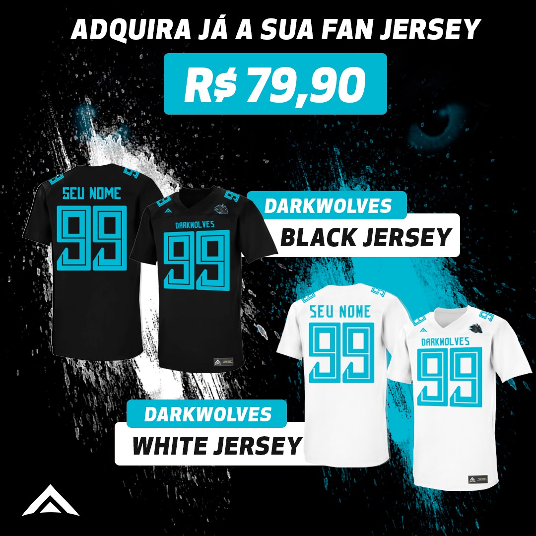 DarkWolvesFA's tweet photo. A torcida também merece vestir nossa camisa! Por isso, garanta logo a sua Fan Jersey 🐺💙

São duas opções: 
⚫ Black e ⚪ White Jersey 

➡️ Valor: R$ 79,90

Pedidos somente pelo site: https://t.co/7YRaceKLVe https://t.co/XP1nUdfpop