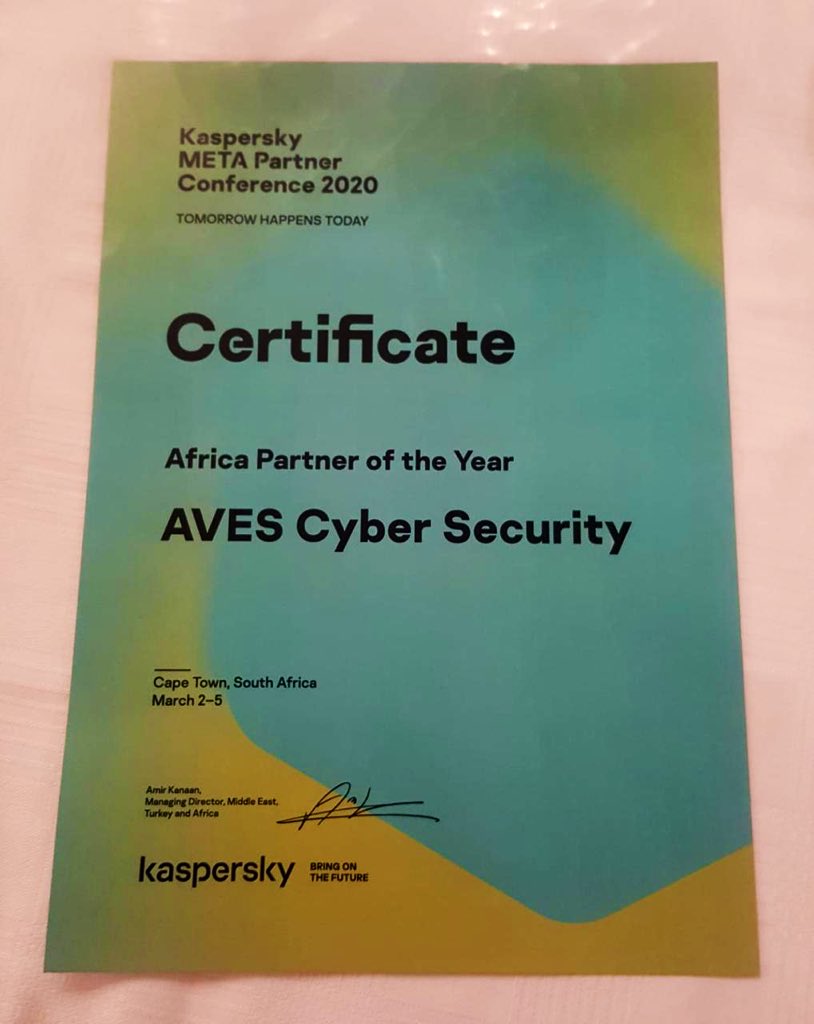 CharlU3ck's tweet photo. And South Africa’s A-Team takes🥇at the @kaspersky META Partner conference 2020. Lekker, man, lekker. #TheAWayIsTheOnlyWay #EnjoyTheJourney #ATeam @AVeSCyber #2020Vision https://t.co/RTFvKjvPAZ