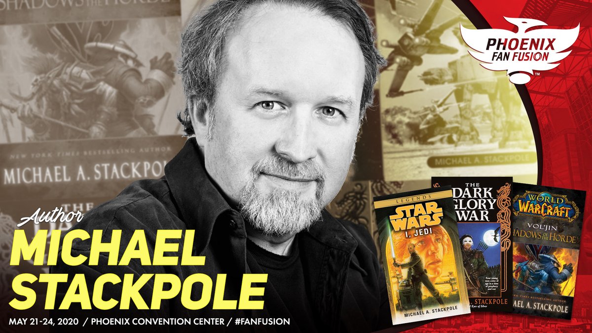 PhxFanFusion's tweet photo. ⭐️#Arizonalocal author & game designer #MichaelStackpole is returning to #FanFusion! Michael is known for his work on several #StarWars books, the #WorldofWarcraft novel #VoljinShadowsoftheHorde, & #DragonCrownWar series.
➡️More on Michael Stackpole //https://t.co/YXrkraiXkQ https://t.co/pbYwTIfPyz