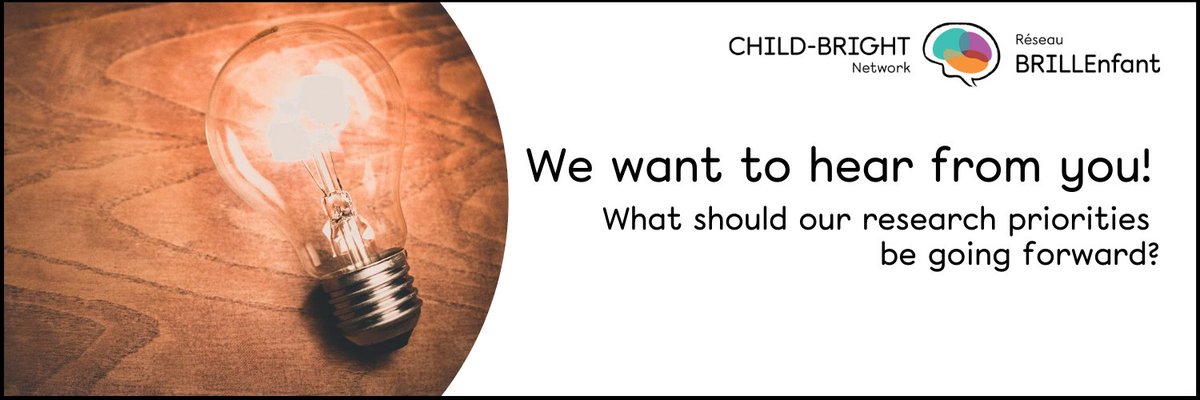 KidsBrainHealth's tweet photo. @ChildBrightNet is seeking input from its growing community to establish the network's research priorities moving forward. What research topics or ideas do you think CHILD-BRIGHT should prioritize? Let them know by Monday, March 9, 2020 at 11:59 p.m. EST: https://t.co/jXXgcYpZCc. https://t.co/bMtArCAEJB