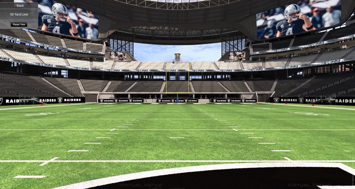 Las Vegas Raiders Stadium Full View 50 Yard Line Poster By