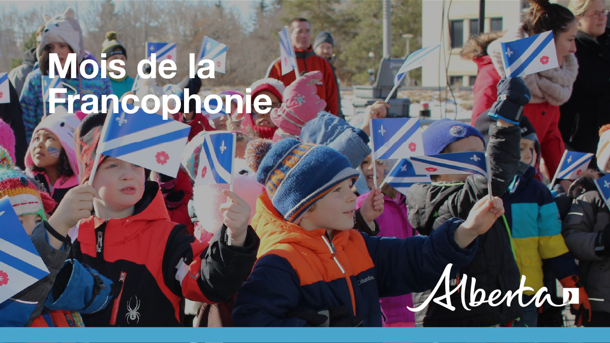 YourAlberta's tweet photo. It's Mois de la Francophonie (Francophonie Month) in Alberta! Today we'll raise the Franco-Albertan flag at #ableg to kick off a month-long celebration of our vibrant and dynamic Francophone community.

Learn more about Francophone heritage in Alberta: https://t.co/tSPVfXo8vU https://t.co/TIUR54Qkqu
