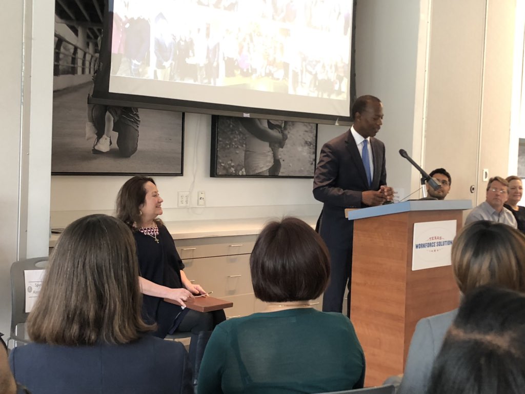 <a href="/TXWorkforce/">Texas Workforce Commission</a> Commissioner Demerson explaining the importance of workforce advocates partnering with foster youth transition centers across Tx. 

#fosteryouth #transitioncenters #workforce