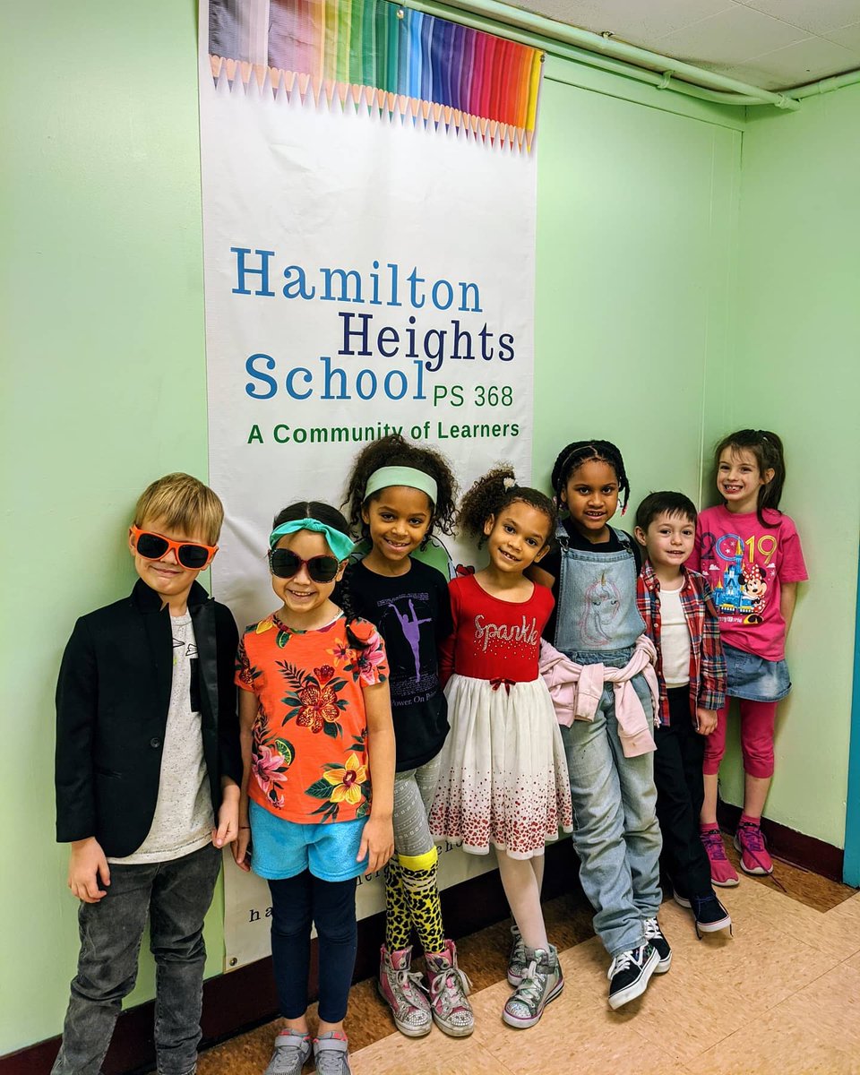 PS368Family's tweet photo. Spirit Week's 'Throwback Tuesday' theme was a huge success today! Students and staff from all grades dressed up to show off their 80's and 90's spirit! We can't wait for tomorrow's Career Day theme! Check back for more pictures! #ps368 #spiritweek #hhsspiritweek https://t.co/oqakLQkAfk