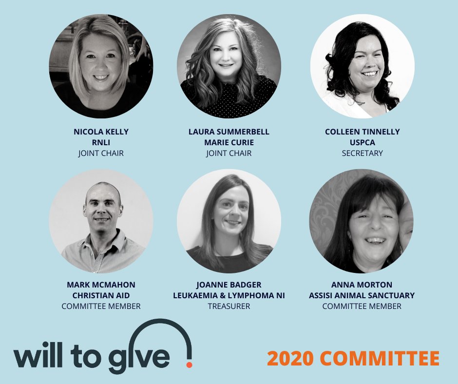 The Will to Give Committee for 2020 represented by <a href="/RNLI/">RNLI</a> <a href="/mariecurieuk/">Marie Curie</a> <a href="/USPCA_Official/">USPCA Official</a> <a href="/ChristianAidIrl/">Christian Aid Ireland</a> <a href="/LAL_NI/">Leukaemia&LymphomaNI</a> &amp; <a href="/AssisiSanctuary/">Assisi Animal Sanctuary</a> #futurekindness #giftsinwills
