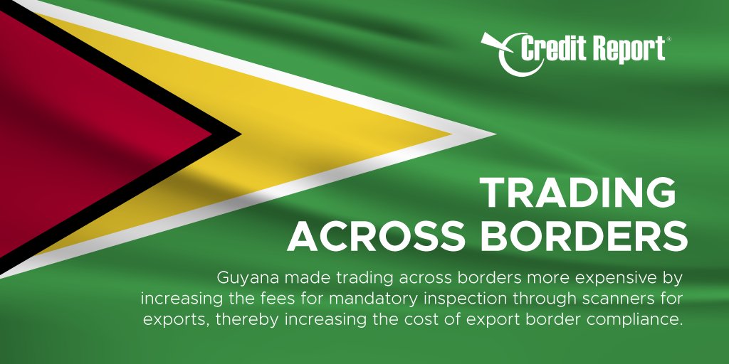 creditreportla's tweet photo. Planning to export to Guayana? @WorldBank on its regional publication, Doing Business 2020, pointed out the reform made by Guayana for Trading across Borders. #CreditReport #CreditReportLatinAmerica #ExportGuayana #DoingBusiness #TradeSafe #Riskmanagement #ExportImportSafe https://t.co/7Mck7VxvL0