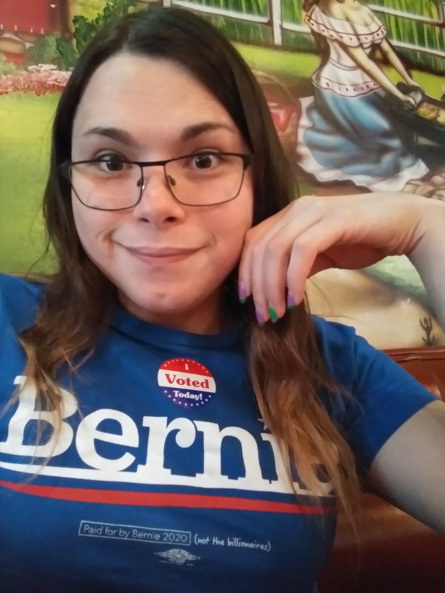 JessiQValentine's tweet photo. Happy Super Tuesday! Who else is feelin' the Bern?! #VoteForBernie #VoteWithBernie #FeelTheBern2020 #COForBernie #IVotedForBernie #UnidosConBernie #PowerToThePeople #SuperTuesday https://t.co/hXUleJLlkP