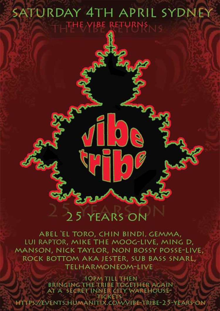 Rare Sub Bass Snarl set at this Vibe Tribe 25 Years On gig up in Sydney. April 4. Limited capacity - events.humanitix.com/vibe-tribe-25-…