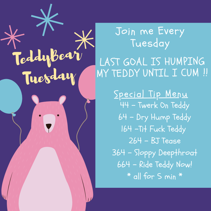 Join me LIVE on @chaturbate Tuesday's and Thursday's for special themed shows.   Teddy Tuesday the show<a class="tags" href="/tag/chaturbate">@chaturbate</a><a href="/tag/animalcrossingnewhorizons"class="tags"><span>#animalcrossingnewhorizons</span></a>