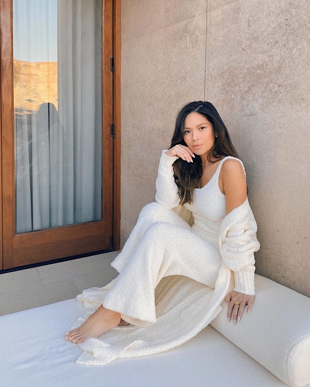 SKIMS on X: .@marianna_hewitt wears the Cozy Knit Pant and Cozy Knit Robe  in Bone - restocking on Thursday, March 5 at 9AM PST / 12PM EST. Join the  waitlist to receive
