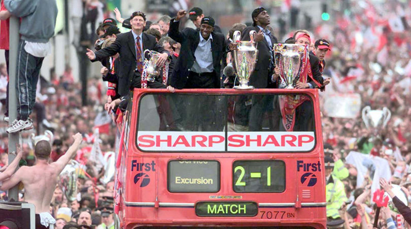StatmanDave's tweet photo. Man Utd are the only team to have won the Premier League, Champions League &amp; FA Cup in the same season.

Levels to this game. 👏👏👏 https://t.co/kLC5PX2flh