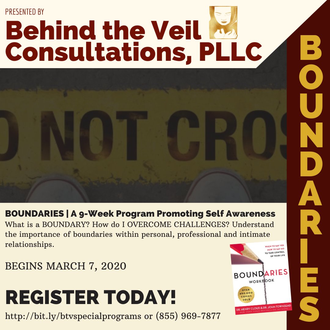 Btvconsultation's tweet photo. Are you ready to feel a sense of FREEDOM?
“ Boundaries define us. They define what is me and what is not me...  Knowing what I am to own and take responsibility for gives me freedom.“ Henry Cloud
Register Today:  https://t.co/0u9CI2ffh4 https://t.co/ORjMrLfd3G