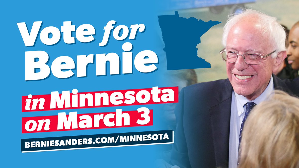 IlhanMN's tweet photo. Minnesota: @BernieSanders is fighting for all of us, and you can join him by giving him your vote today!
If you’re not registered to vote yet, you can register at the polls. Look up your polling place ➡️ https://t.co/Ek8Lua9Zny #VoteWithBernie https://t.co/z7WIWwkleG