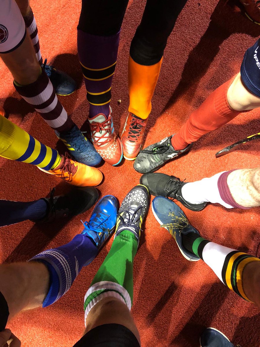 HWHockey's tweet photo. 🧦SOCK IT TO EATING DISORDERS🧦
We wore colourful/funky socks to training &amp; donated £1 each to raise awareness and funds through the ‘Sock It to Eating Disorders’ campaign. It’s time to break the stigma and #SockItToEatingDisorders 💪🏼
#HWUHCFamily 💙💛 https://t.co/CukfcJNppS