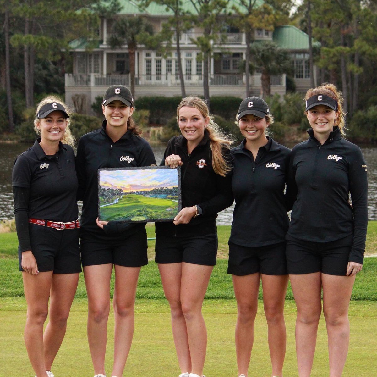 CofCWomensGolf's tweet photo. Congratulations to @CofCWomensGolf Head Coach Jamie Futrell on career win No. 30 as the Cougars won the 53-team Kiawah Island Classic - the largest collegiate golf tournament in the country - behind the play of co-medalist Emily Dunlap (-7) #comeCus https://t.co/81TN7CwDTE
