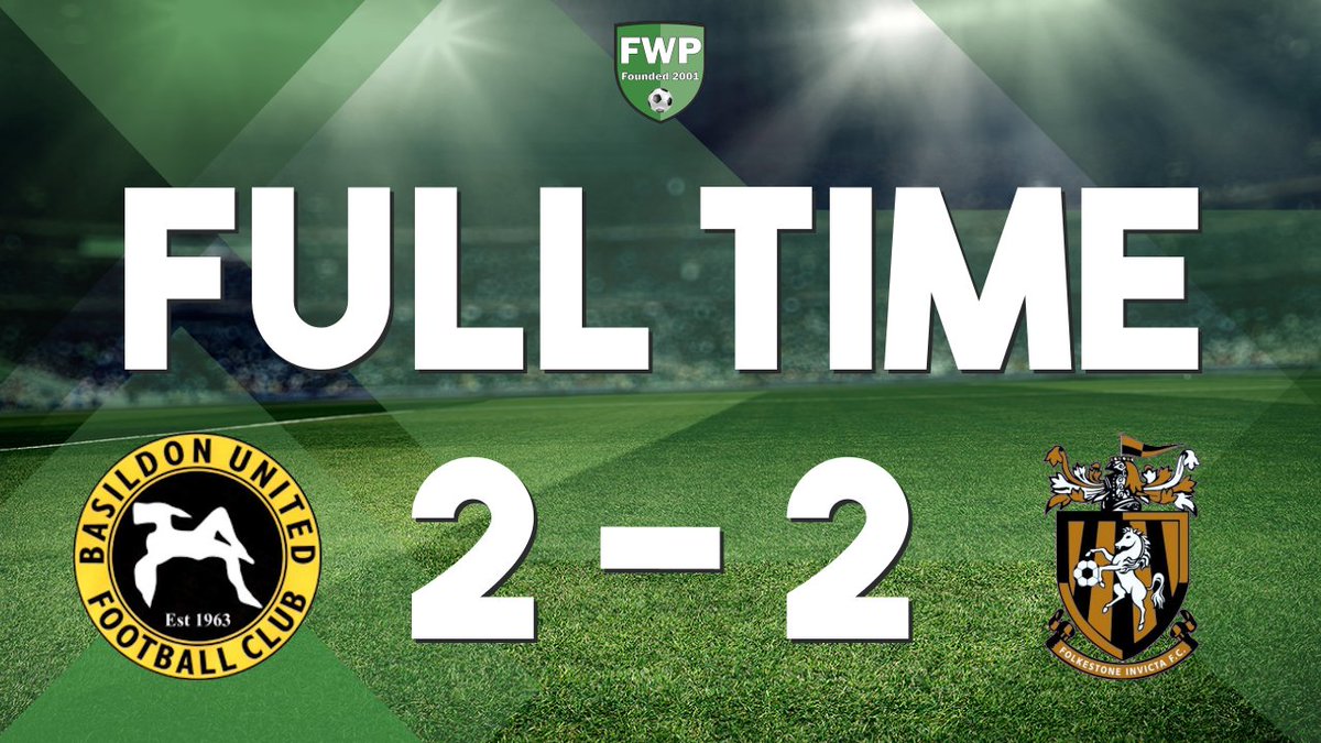 FWPFolkestoneI's tweet photo. FULL-TIME: Basildon United 2-2 @FWPFolkestoneI https://t.co/XIfiqFuZoC https://t.co/hWX12KhFkk