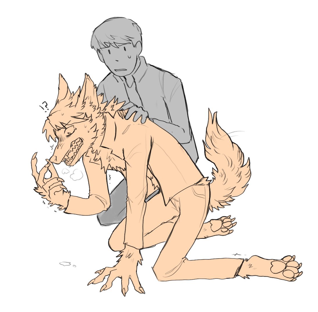 mantisbody's tweet photo. what would you do if i watched you turn into an werewolf and we were both boys 😳 https://t.co/G1MDoHe929