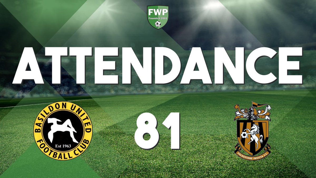 FWPFolkestoneI's tweet photo. ATTENDANCE: Basildon United v @FWPFolkestoneI - 81 https://t.co/XIfiqFuZoC https://t.co/jIuq0qtVu1