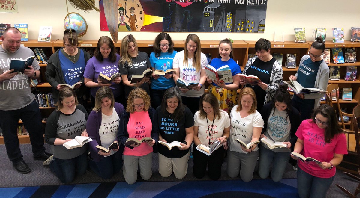 EMSPRIDE1's tweet photo. EMS teachers and students reading as part of Read Across America https://t.co/1gHGXrjnYM
