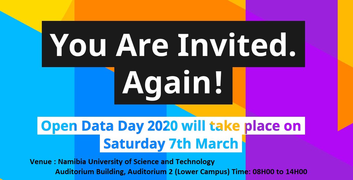 NamibiaWac's tweet photo. #ODD2020 Join us in NUST to celebrate #OpenDataDay  @OKFN #OpenData @Akinnaija https://t.co/PZaLbacCfS
