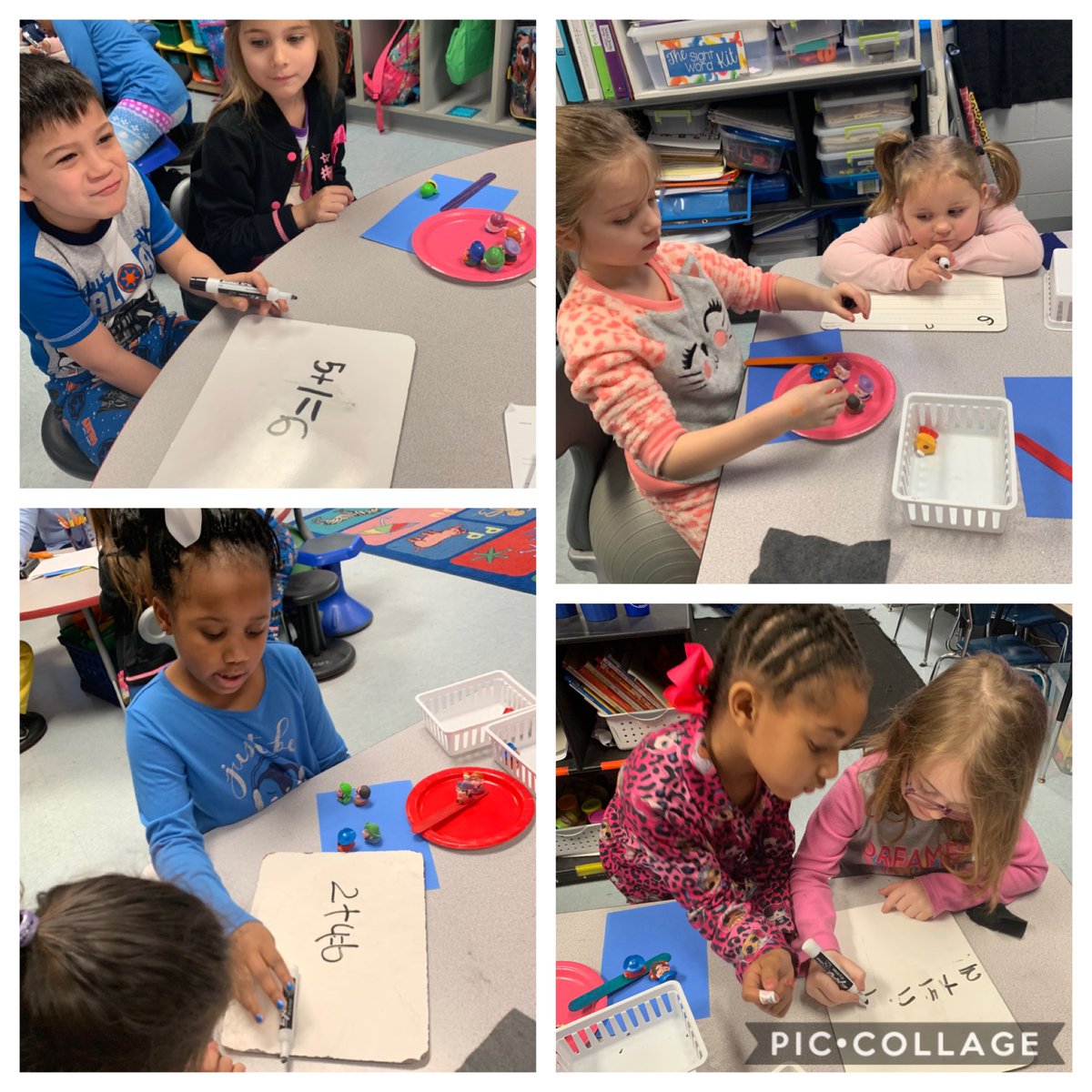 HEScotties's tweet photo. Kinder scholars worked with a partner to solve addition problems with pirate counters. #164scottie #workhard #worktogether #workpurposefully #ThisIsHighland https://t.co/k91Ux4eFFR