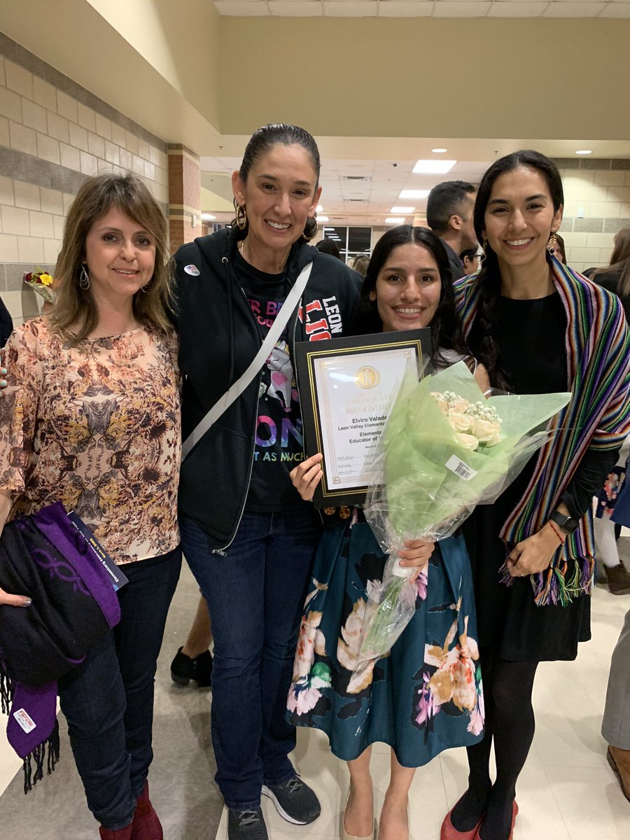Husky_Principal's tweet photo. So glad we got to celebrate these 2 tonight at the Educator of the Year event @NISD. They are truly #SimplyTheBest &amp; we are so blessed to have them @NISDLeonValley! Way to go @msevaladez and @MsDelBosqueLVE! Thank you to their fantastic team members for coming! #LVEBeLegendary https://t.co/9Ba76LFcC4