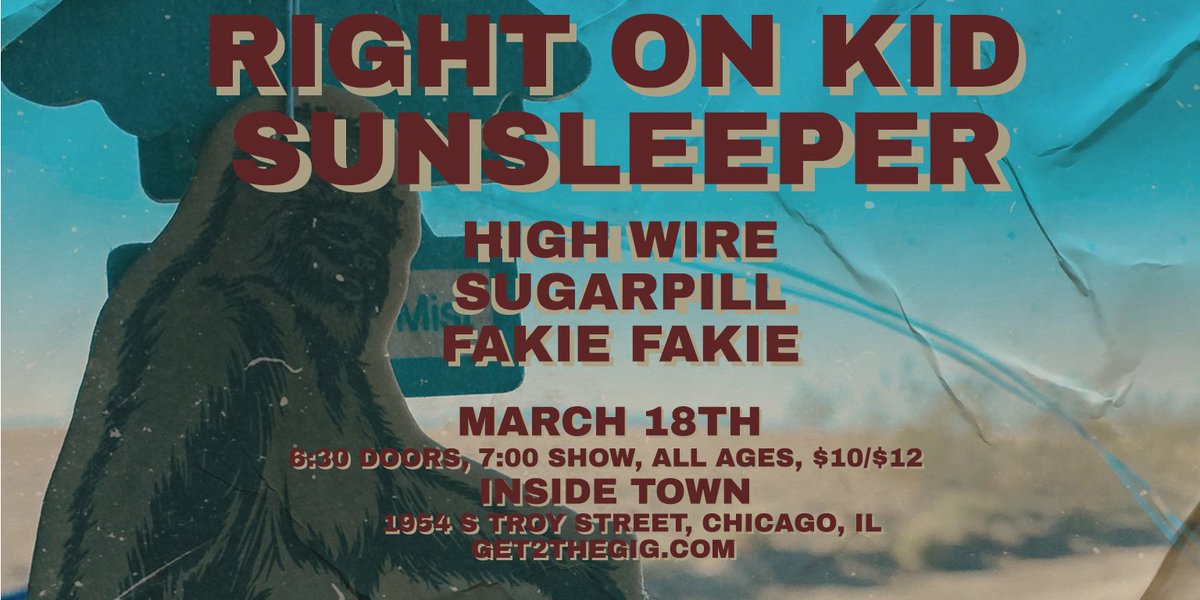 .<a href="/RightOnKid/">ROK</a> is one of Michelle's favorite bands. <a href="/Sunsleepermusic/">Sunsleeper</a> is one of my favorite bands. This gig is STACKED and we're STOKED. 

Get tickets to dance with us @ get2thegig.com