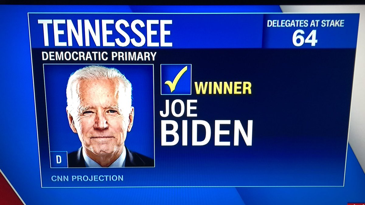 donnasfineart's tweet photo. #JoeBiden2020 WON #TennessePrimary 👏👏👏 https://t.co/Z4NB9EqQ82